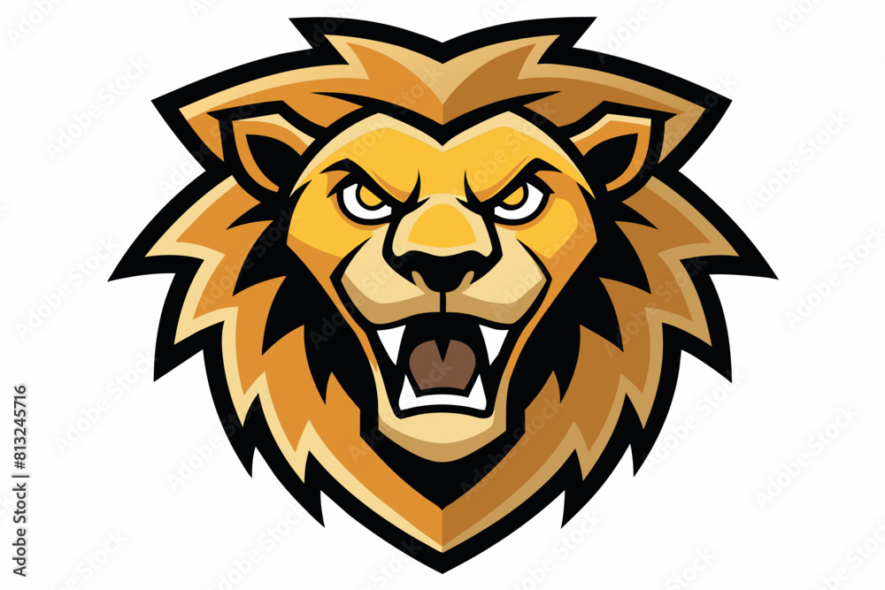 lion face cartoon vector illustration