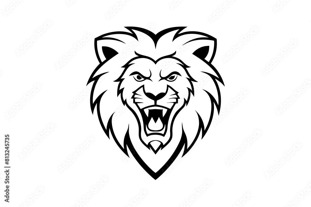 lion face cartoon vector illustration