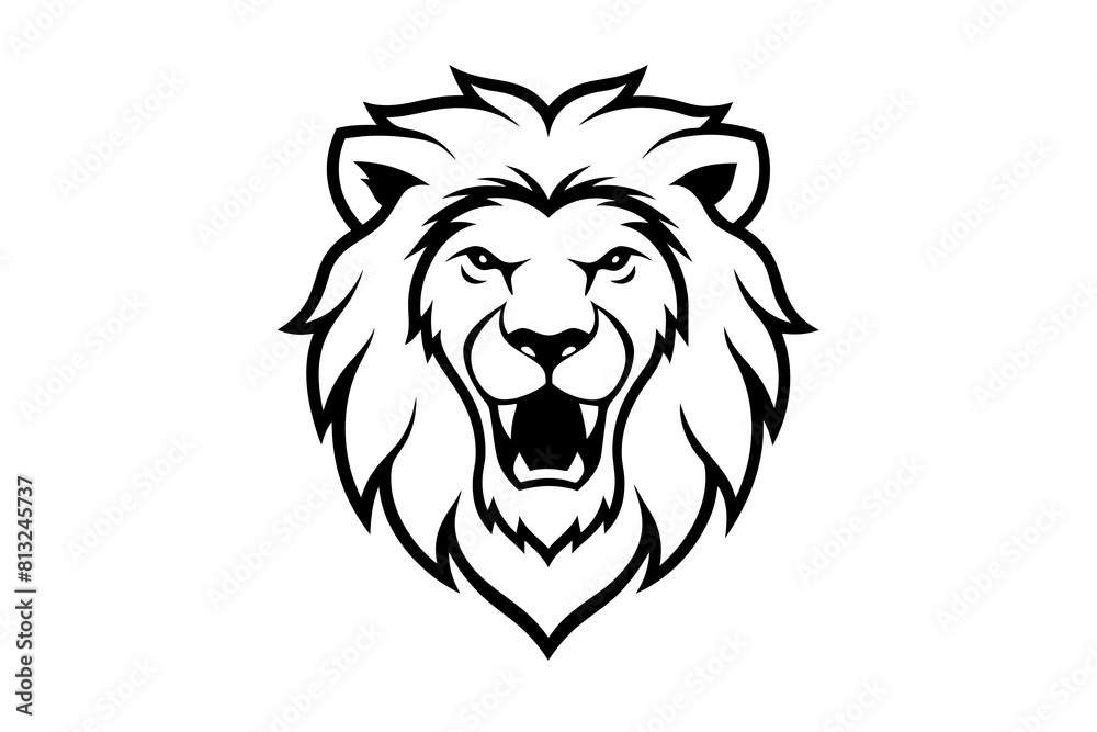 lion face cartoon vector illustration