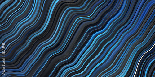 Dark BLUE vector background with bent lines.