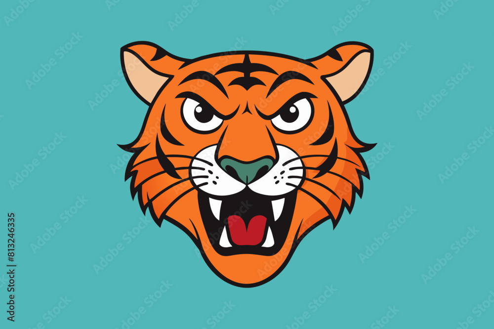tiger face cartoon vector illustration tiger face cartoon vector illustration