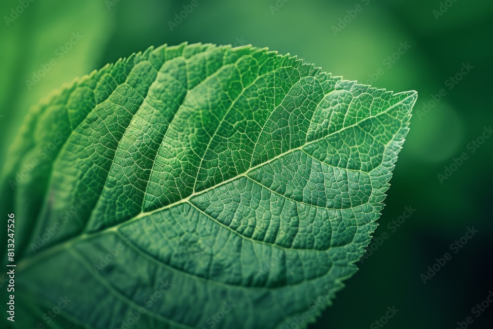 Close-up of green leaf with bright light Close-up of green leaf with bright light