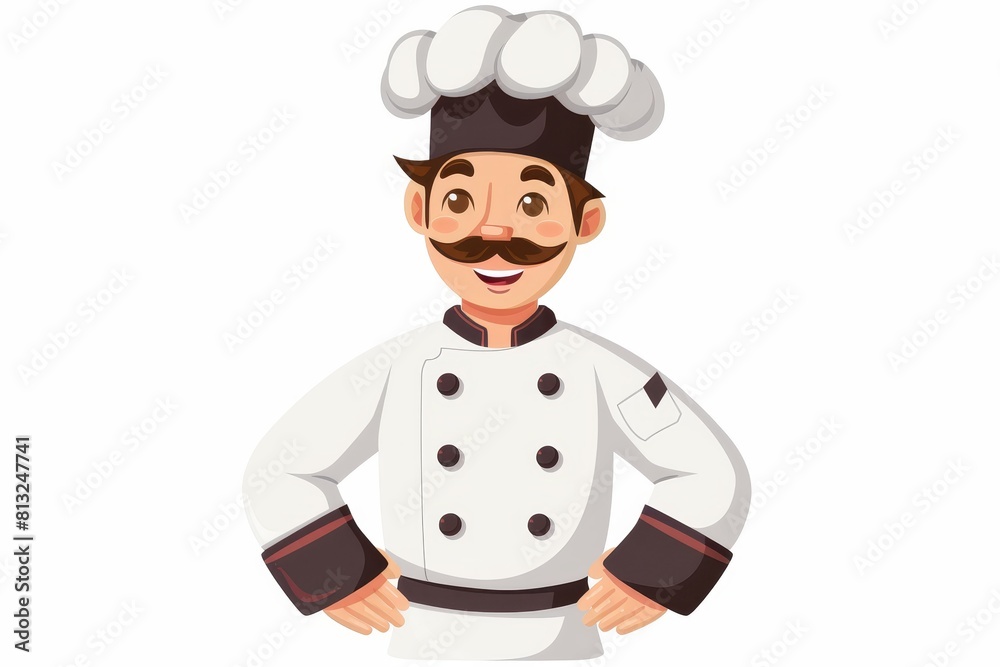 Portrait of a smiling male chef in a professional kitchen, culinary expert with a joyful expression Portrait of a smiling male chef in a professional kitchen, culinary expert with a joyful expression