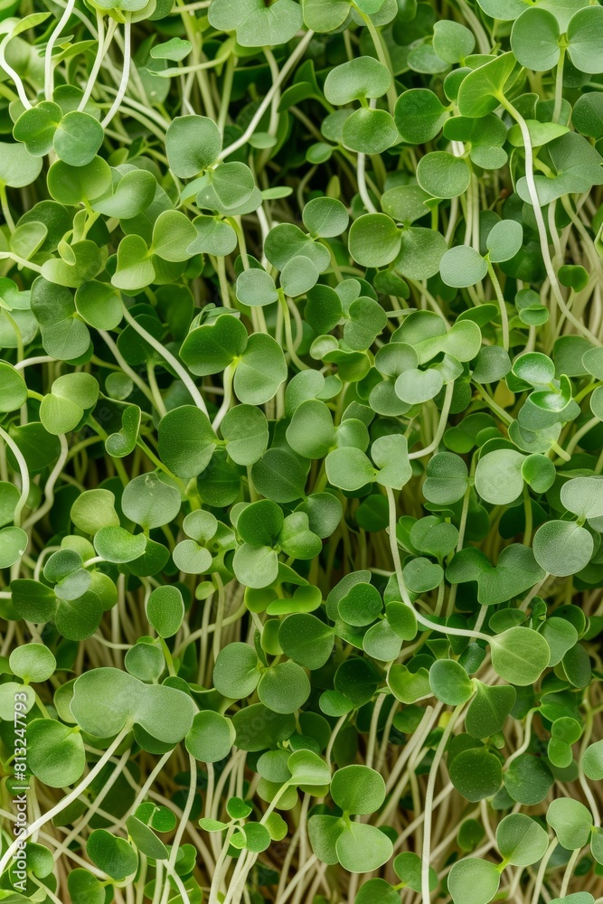 Close up of vibrant microgreen sprouts, promoting nutritious and healthy superfoods Close up of vibrant microgreen sprouts, promoting nutritious and healthy superfoods
