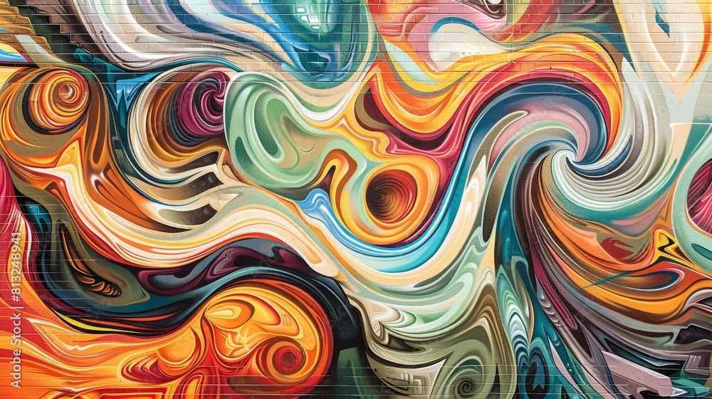 Bold, vibrant mural with stunning visual impact, Ai Generated Bold, vibrant mural with stunning visual impact, Ai Generated