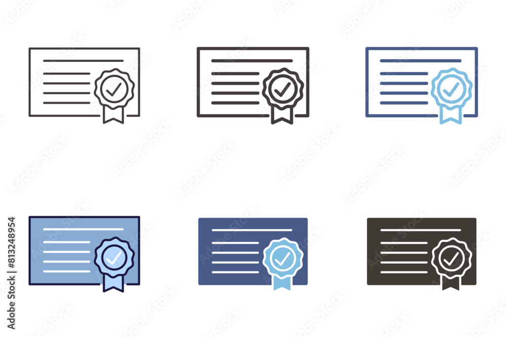 Certificate icon. Diploma, award, achievement certification, appreciation and recognition card vector graphic element. Certificate icon. Diploma, award, achievement certification, appreciation and recognition card vector graphic element.