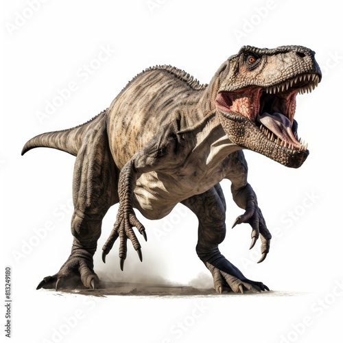 Tyrannosaurus in search of prey  isolated on white  Ai Generated