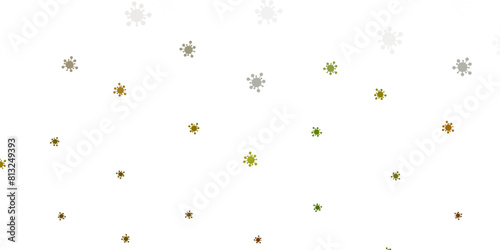 Light green, yellow vector pattern with coronavirus elements.