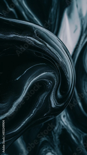 Close up of black marble textured background, ai generative 