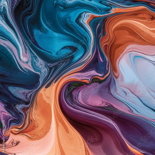 Mesmerizing liquid marble texture, blending vibrant colors seamlessly, evoking a sense of fluidity and elegance.