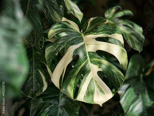 view of monstera albo variegated plant - ai