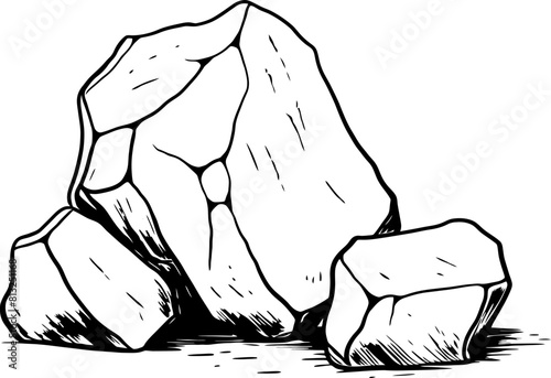 Pile of stones sketch drawing