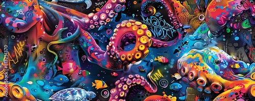 Bring to life a mesmerizing underwater graffiti masterpiece