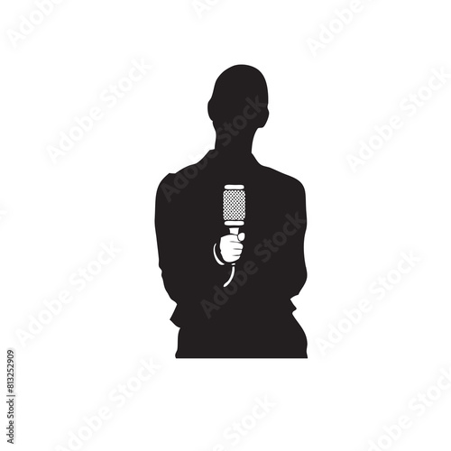Journalist with microphone