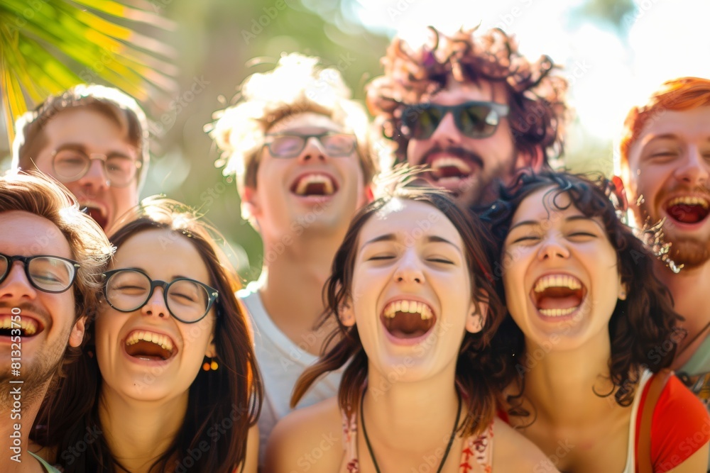 Group of happy friends having fun on the beach. Group of young people having fun outdoors. Group of happy friends having fun on the beach. Group of young people having fun outdoors.