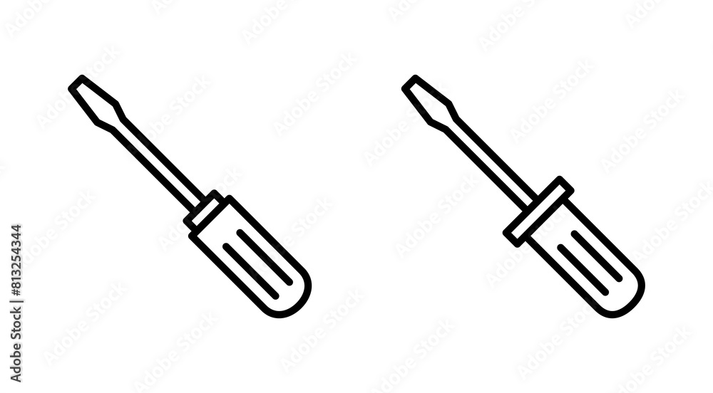 Screwdriver icon set. tools icon vector Screwdriver icon set. tools icon vector