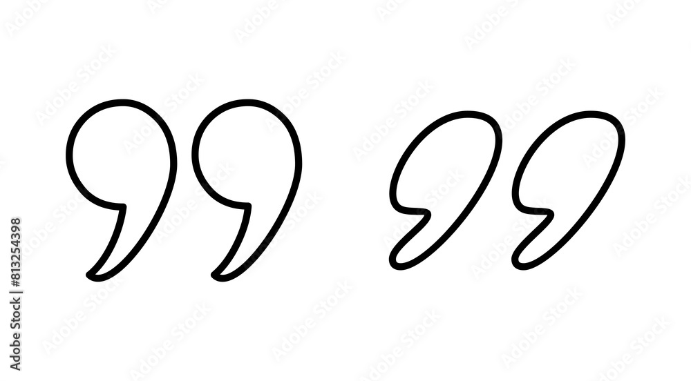 Quote icon set. Quotation mark symbol. Quote icon set. Quotation mark symbol.