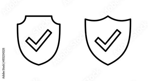 Free Download Shield check mark  icon set. Protection approve sign. Safe icon vector - GFXLoad