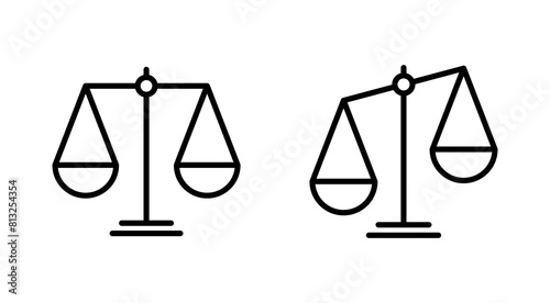 Scales icon set . Law scale icon. Justice sign