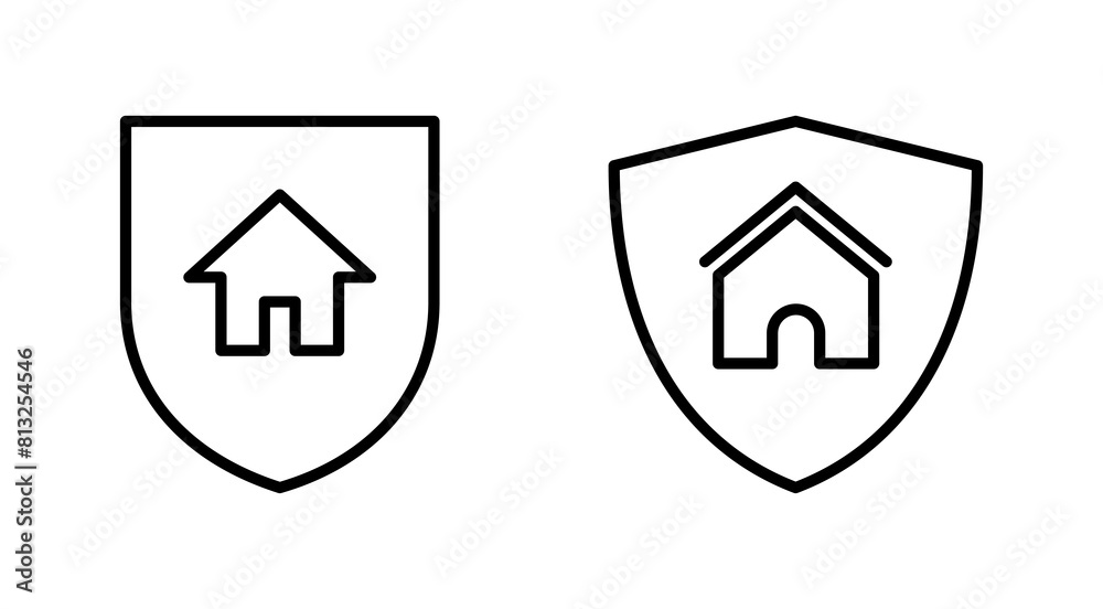 Home insurance icon set. home protection icon Home insurance icon set. home protection icon