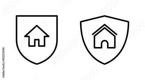 Home insurance icon set. home protection icon