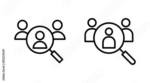 Hiring icon set. Search job vacancy icon. Human resources concept. Recruitment