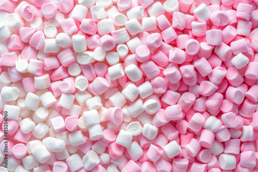 Pink and white marshmallows, close-up Pink and white marshmallows, close-up