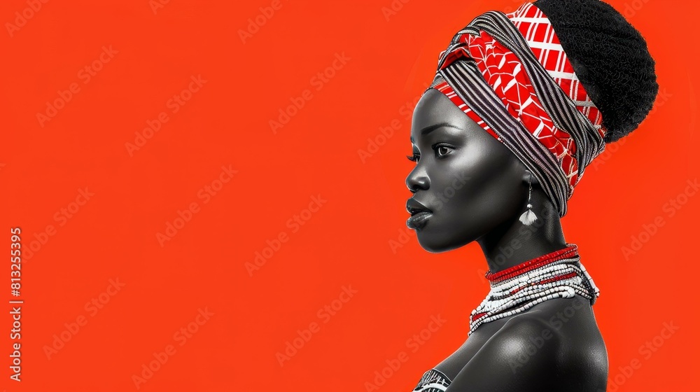 Stylish portrait of African ethnicity model. Creative fashion concept, Ai Generated Stylish portrait of African ethnicity model. Creative fashion concept, Ai Generated