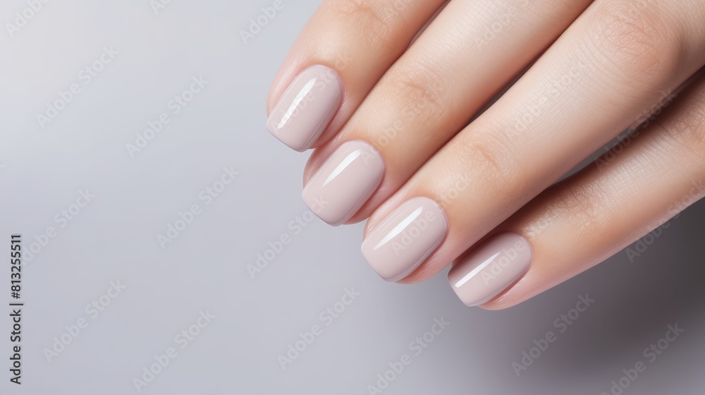 Close-up of a woman's hands adorned with an elegant neutral-colored manicure, exuding sophistication and style, Ai Generated Close-up of a woman's hands adorned with an elegant neutral-colored manicure, exuding sophistication and style, Ai Generated
