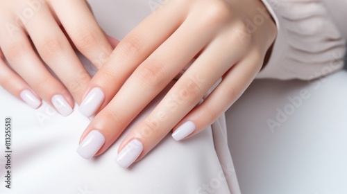 Wallpaper Mural Close-up of a woman's hands adorned with an elegant neutral-colored manicure, exuding sophistication and style, Ai Generated Torontodigital.ca
