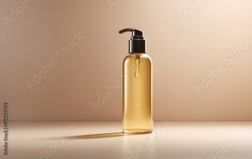 Empty Blank Hair oil bottle Mockup, Magazine Advertisement Lighting