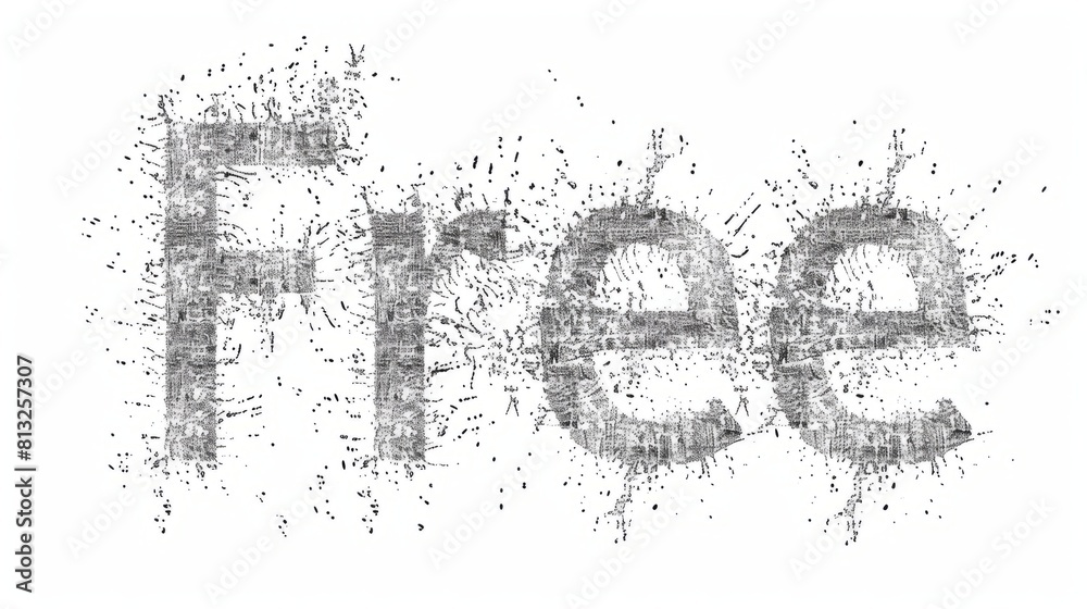 The word Free created in Stippling. The word Free created in Stippling.