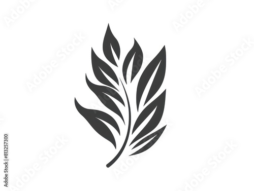 natural health leaf logo design  black and white monochromatic