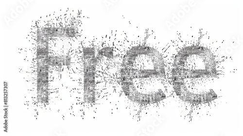 The word Free created in Stippling.