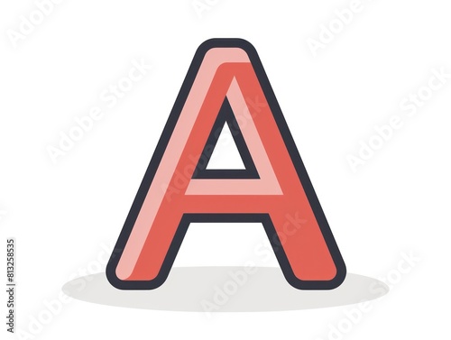 letter A icon, color, white background