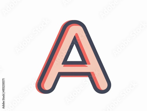 letter A icon, color, white background