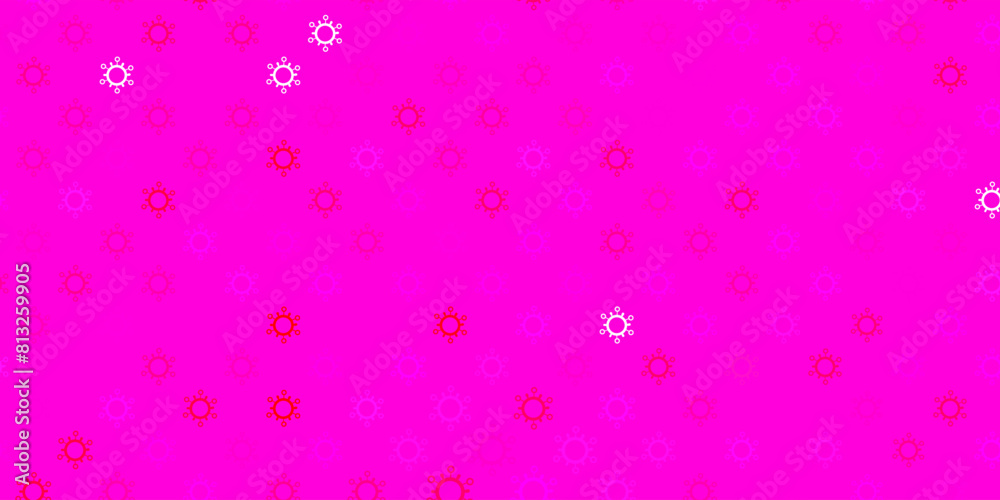 Light pink vector background with covid-19 symbols. Light pink vector background with covid-19 symbols.