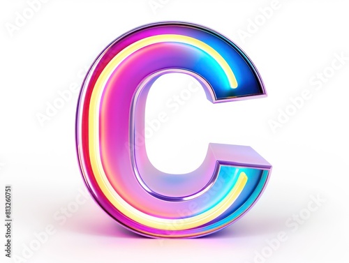 letter C icon color, white background