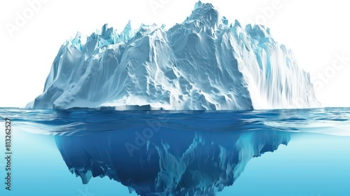 massive ice wall floating in the ocean on white background © BALLERY ART