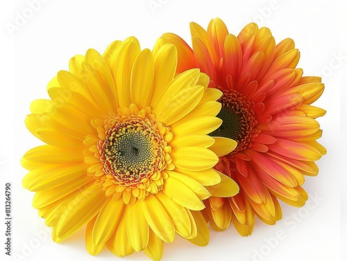 gerbera color flower on white background