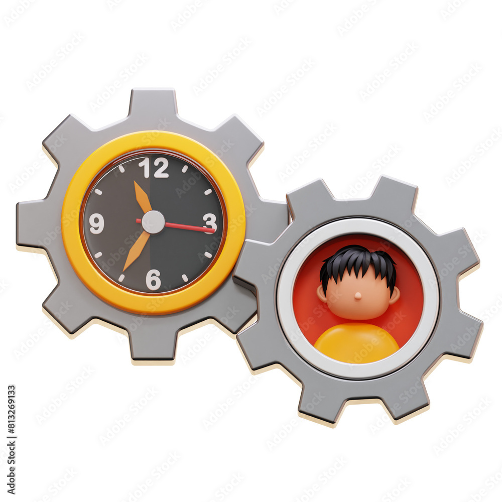 PRODUCTIVITY 3D ICON ILLUSTRATION PRODUCTIVITY 3D ICON ILLUSTRATION