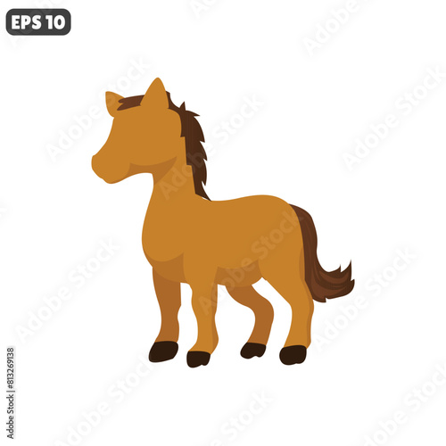 vector animal pony isolate on white background