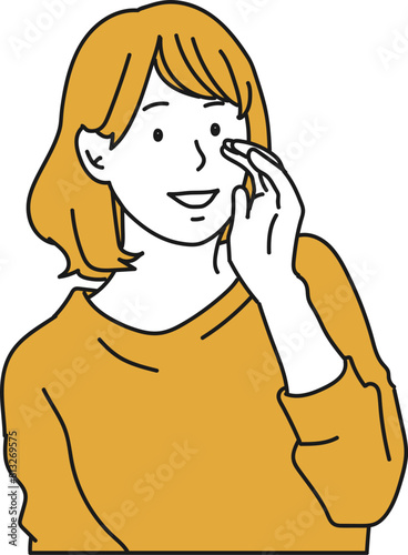 こっそり内緒で何かを伝える女性のイラスト