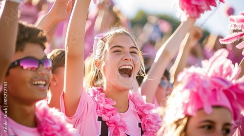 Cheering students and school spirit. sports events, pep rallies, and team competitions
