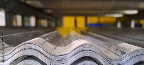 Zinc roofing as abstracy background	
 photo