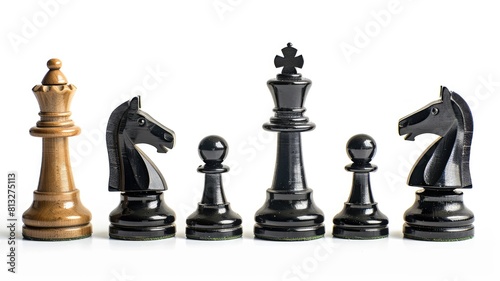 Wallpaper Mural Chess pieces on white background, showcasing contrast between black and Torontodigital.ca