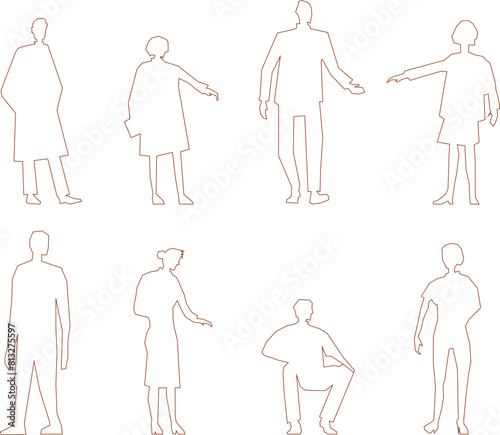 vector illustration, sketch design, drawing of a collection of people's activities with funny movements for design completeness