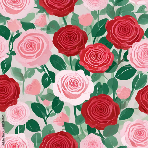 red and pink roses background