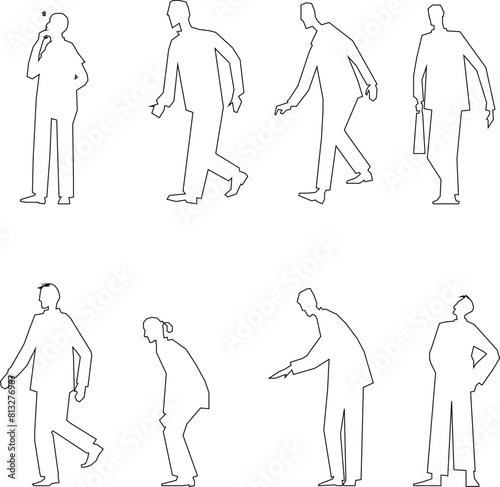vector illustration sketch design image collection of people's activities with funny movements 
