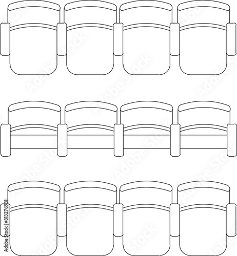 vector illustration of a minimalist waiting room chair design sketch